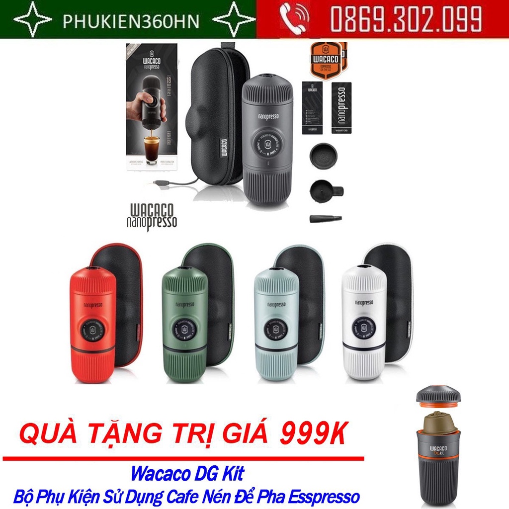 (Quà Tặng Trị Giá 999K) - Dụng cụ pha cà phê Espresso cầm tay Wacaco Nanopresso - Máy pha cà phê du lịch