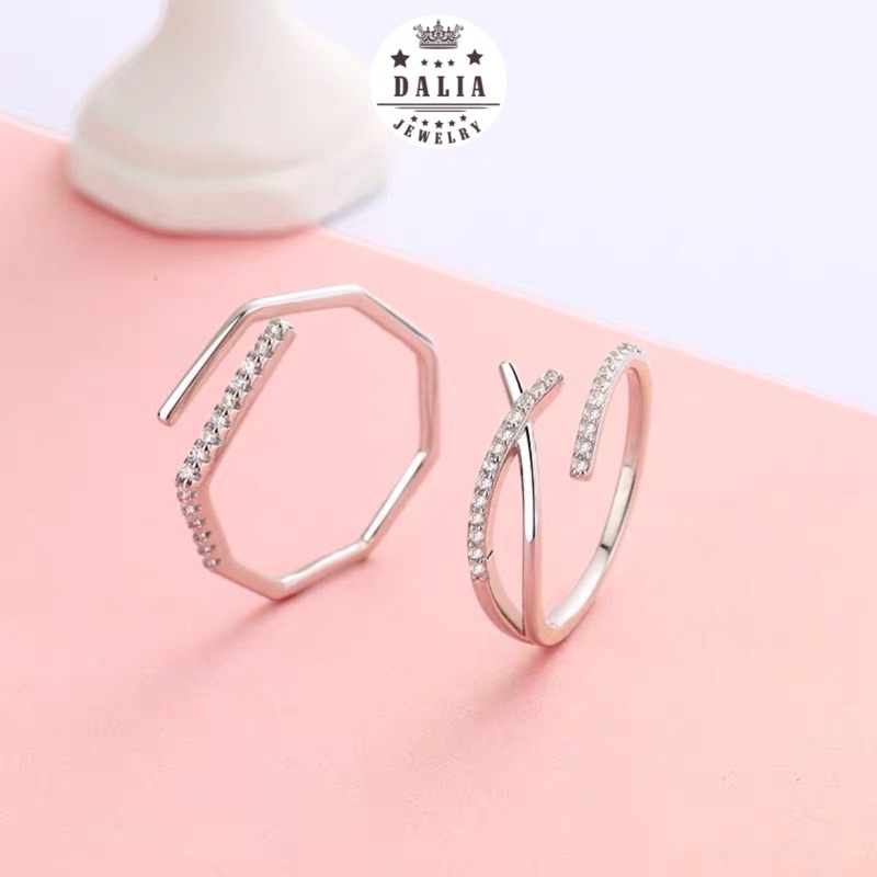 Nhẫn bạc nữ bạc thật 925 DaLiA Jewelry nhẫn bạc hở thiết kế đơn giản cho mọi size ...