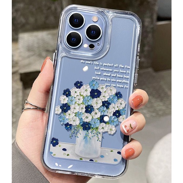 Ốp Điện Thoại Trong Suốt Hình Hoa Thời Trang Cho iphone 11 13 7 8 Plus 12 13Pro Max X XS Max 7 8 SE 2020