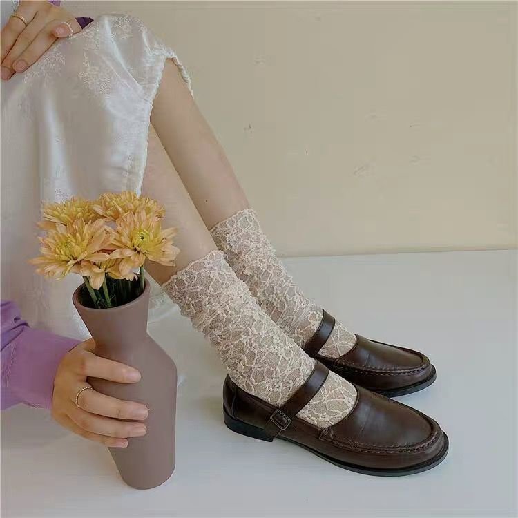 Vớ Lưới Ren Mỏng Thoáng Khí Mềm Mại Phong Cách Lolita Nhật Bản Cho Nữ