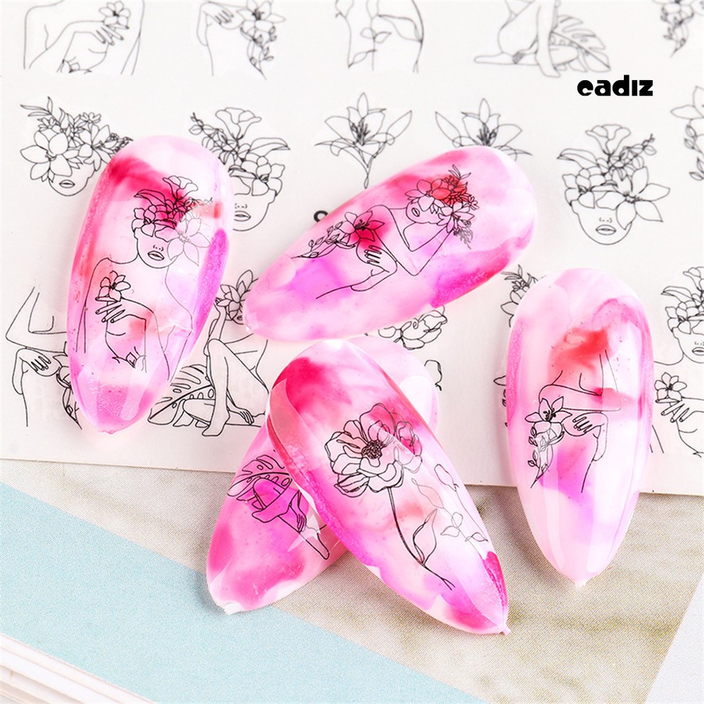 Set 16 Tấm Nhãn Dán Trang Trí Móng Tay Nghệ Thuật