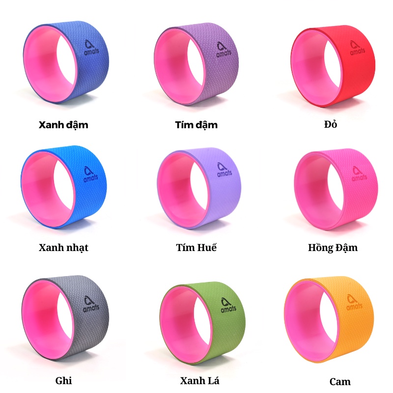 VÒNG TẬP YOGA  Bản13Cm Và 20Cm Khung Nhựa ABS Bọc TPE Cao Cấp Chính Hãng Yoga Wheel.