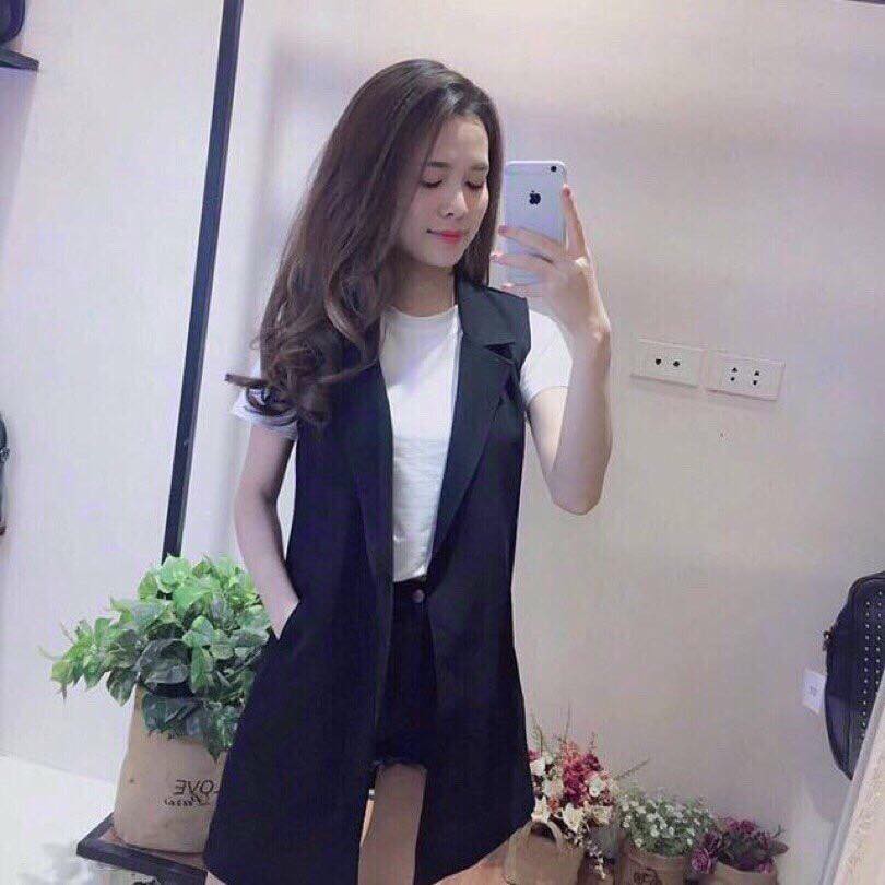 🍁 áo gile siêu xinh màu đen