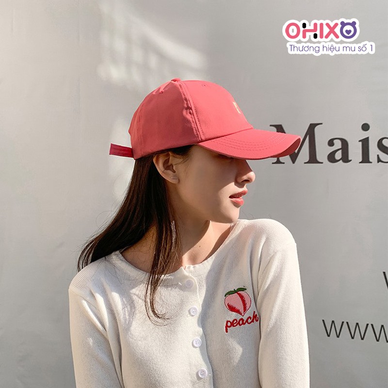 Mũ lưỡi trai cao cấp giá rẻ trơn hồng nữ hàn quốc thời trang  OHIXO LT15