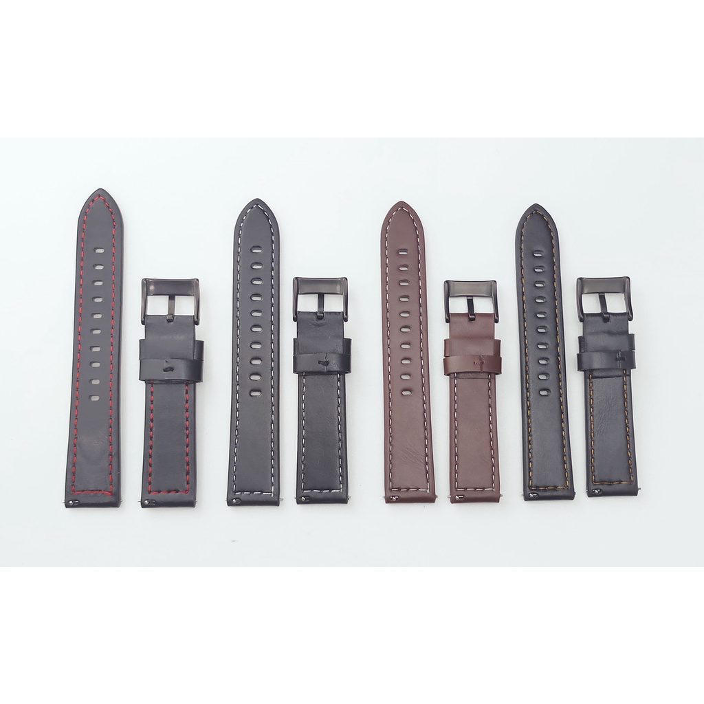 Dây đồng hồ da cho Huawei GT/GT2/GT3/Pro và các loại đồng hồ thông minh chống thấm nước BO-26  size 20 22mm