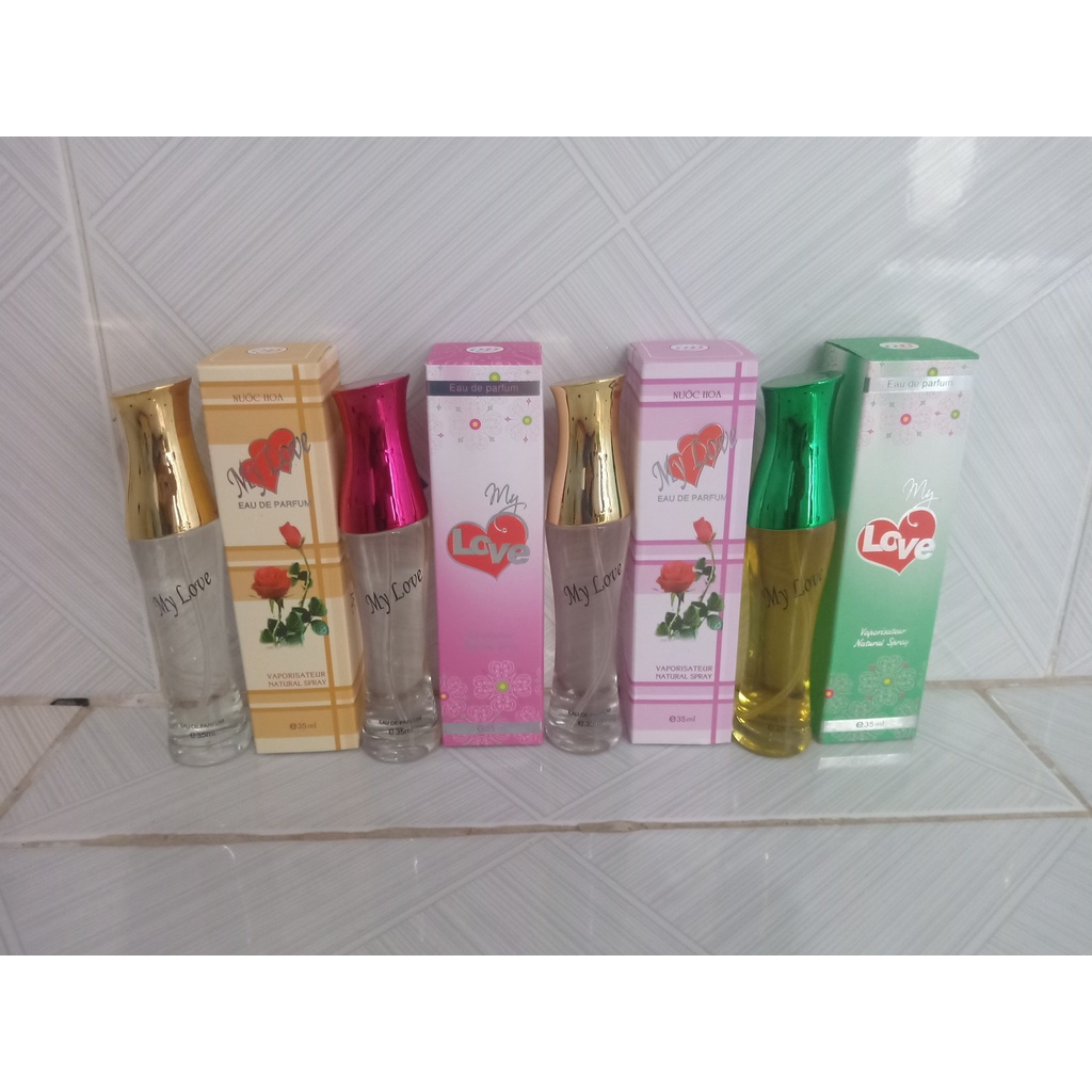 Nước hoa my love đủ màu màu trắng, màu xanh, màu hồng, màu cam 35ml hàng chuẩn