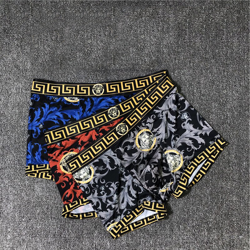 Ancle1988 Trend Versace pattern men's underwear pure cotton breathable boxer shorts modal cotton ice silk boxer shorts