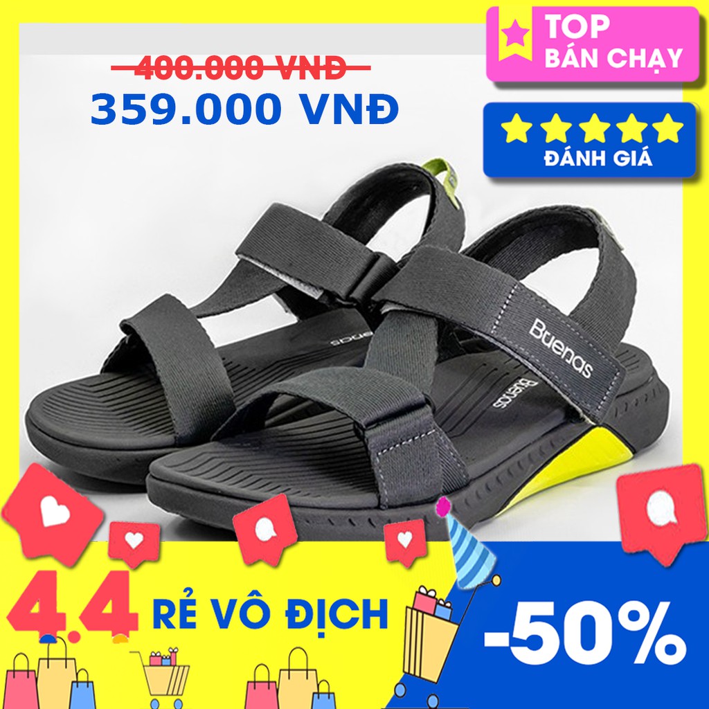 GIÀY SANDAL ĐI HỌC - BUENAS CHÍNH HÃNG F7 NÂU XANH SIZE 39, 40, 41, 42, 43 [GIÀY SANDAL NAM NỮ]