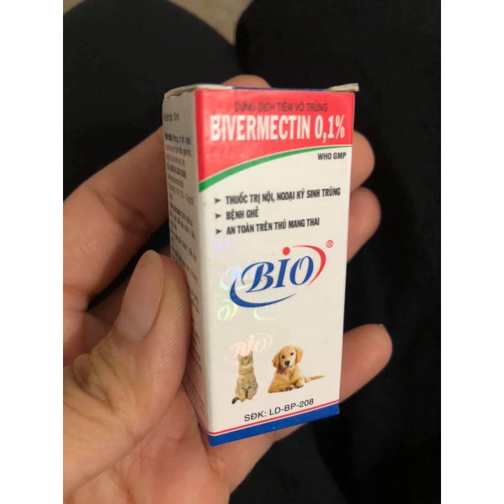 [DT] Bio Bivermectin 0,1% 10ml Trừ ghẻ, nội ngoại ký sinh trùng Chó Mèo Thỏ