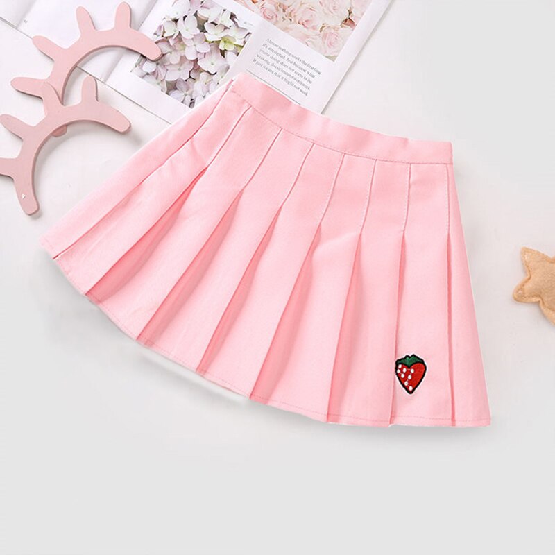 Fashion 5-12 Years Children Girls College Style Student Performance Pleated Skirts Bottom Clothes