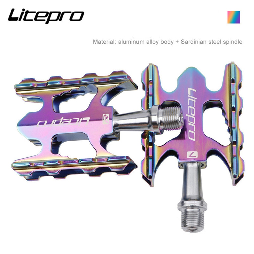Litepro Bàn đạp Litepro hợp kim nhôm chống trượt cho xe đạp Brompton Fnhon
