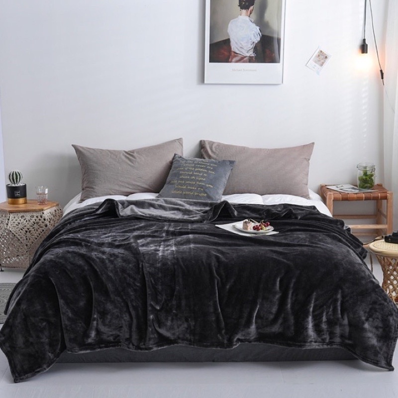 Chăn lông tuyết, lông thỏ BLANKET dùng 4 mùa siêu mềm mịn kích thước 2m x 2m3 cao cấp - Chăn Hè Thu Đông Cao Cấp