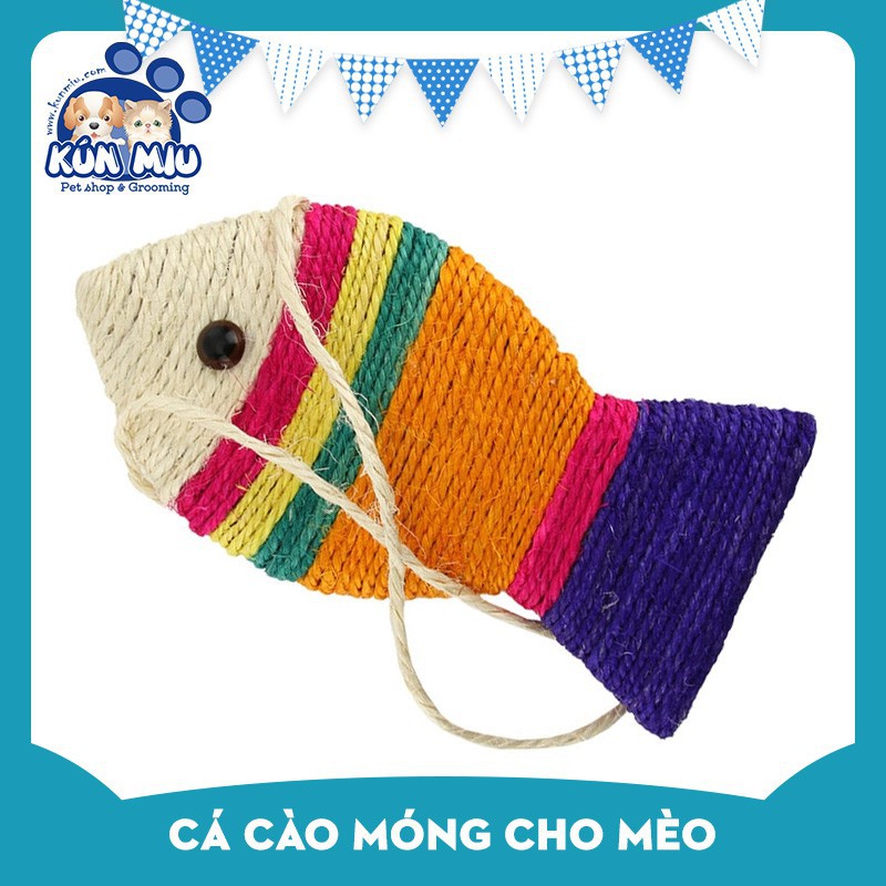 Cá cào móng cỡ to cho mèo cỡ 39*17cm - Đồ chơi bàn cào móng cỡ to hình con cá Kún Miu