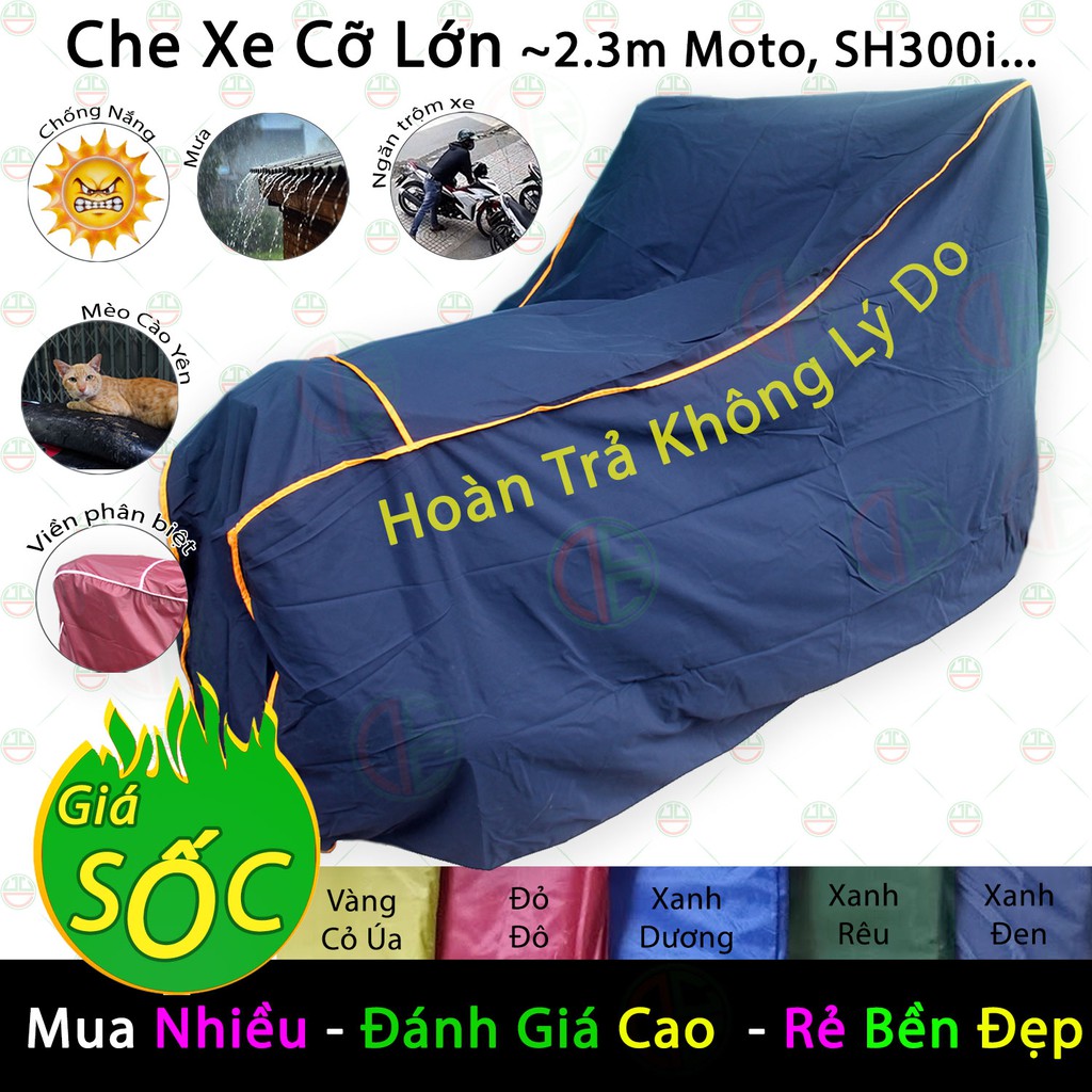 Bạt Phủ Áo Trùm Xe Máy Che Mưa Nắng Các Dòng Xe Số Tay Ga Cỡ Lớn - Vải Dù Lạnh Giảm Nóng Mát Xe - NQL-BPXM-XaDe (Đa màu)