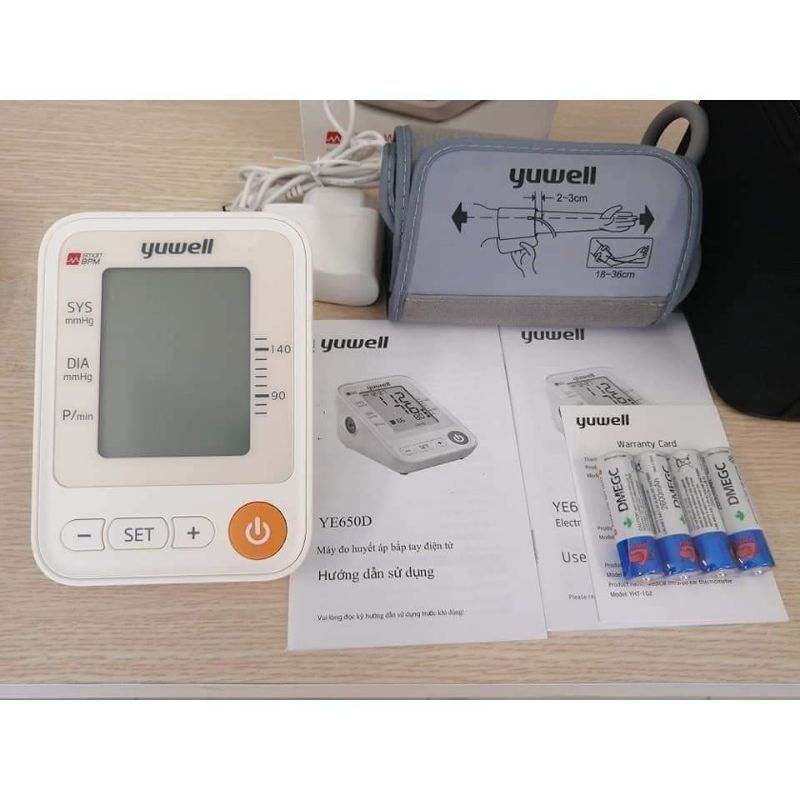 Máy đo huyết áp Yuwell 650D có giọng nói Tiếng Việt bảo hành chính hãng 5 năm tặng kèm sạc chính hãng