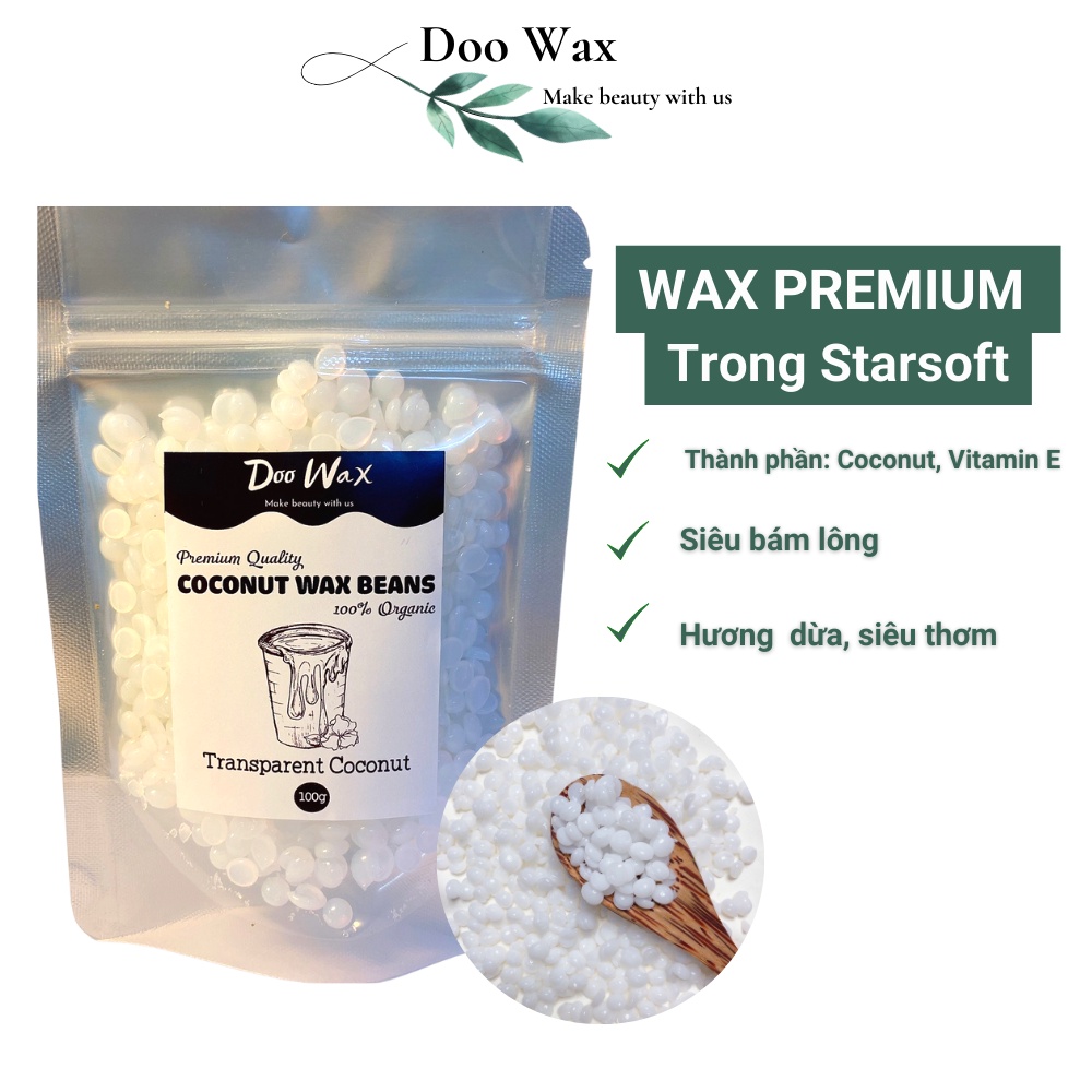 Sáp wax lông nóng cao cấp starsoft siêu bám lông - wax lông nách lông chân râu bikini Doo Wax tặng kèm que gỗ