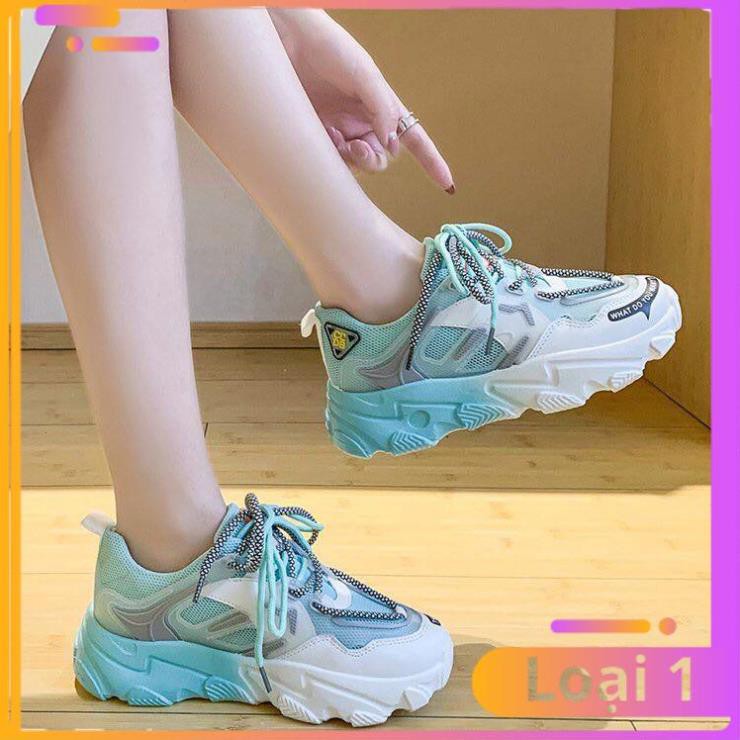 [FreeShip – hàng Auth] FREE SHIP Giày thể thao nữ Ulzzang đế độn cao 5cm gót sắc màu siêu hot 2020