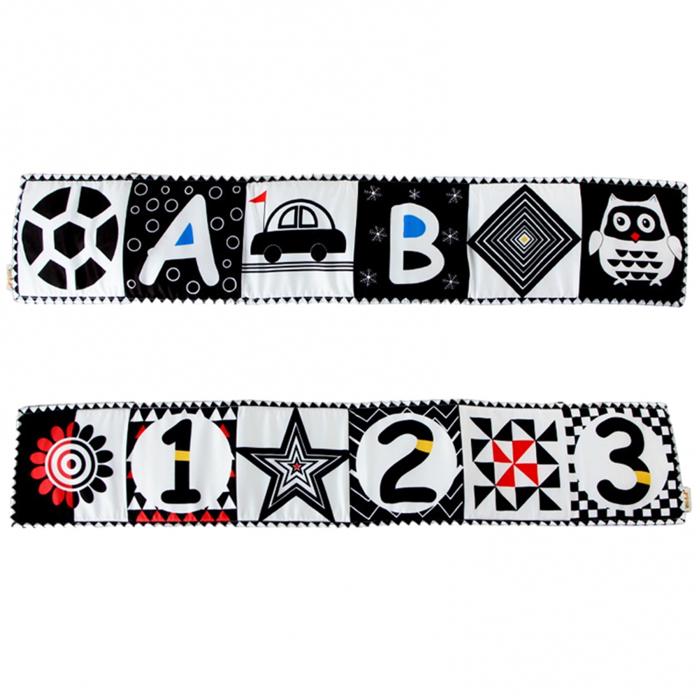 Hilimer Sách Vải Cảm Biến Montessori Tương Phản Cao Kẹp Nôi Em Bé Sơ Sinh Hình Động Vật Màu Trắng Đen