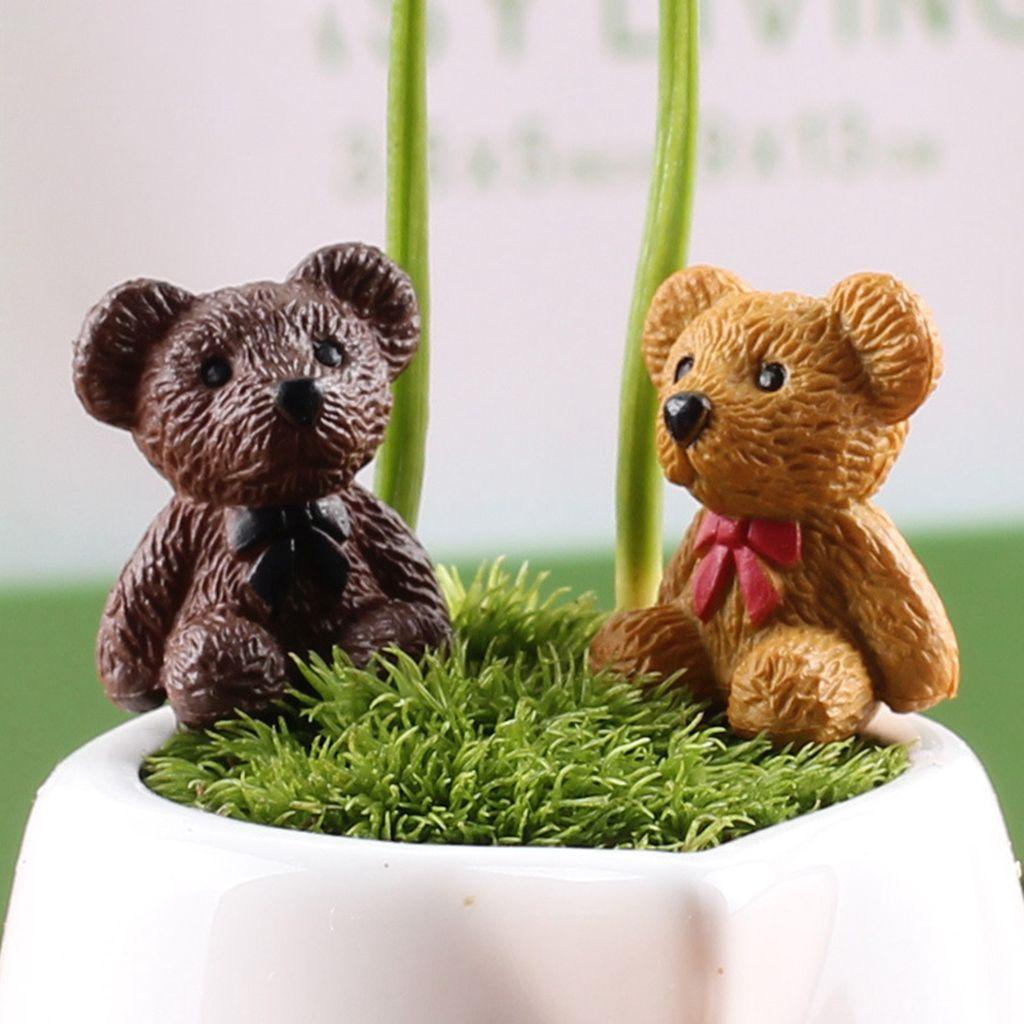 1 Tượng Gấu Hoạt Hình Mini Để Bàn Trang Trí