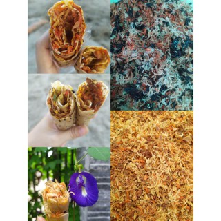 10 bánh tráng mắm ruốc cuộn chà bông