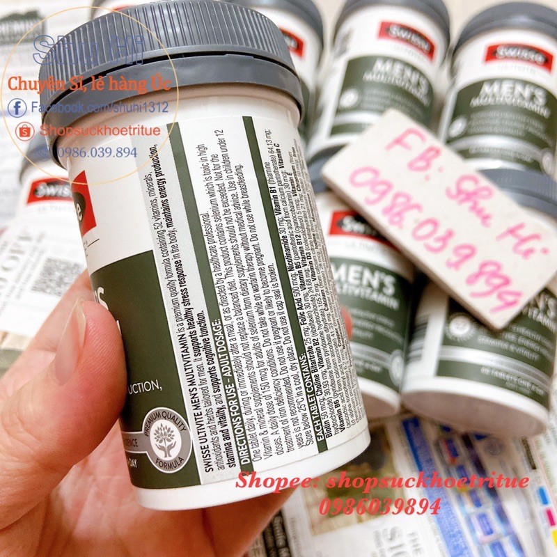 Vitamin tổng hợp cho nam Swisse Men’s Ultivite Multivitamin Úc, 60 viên - Swisse Men | BigBuy360 - bigbuy360.vn