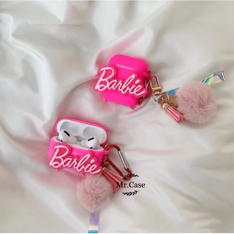 Combo ốp iphone và case Airpods 1/2 Pro Vỏ Ốp Đựng Tai Nghe Barbie Hồng Bánh Bèo Dễ Thương