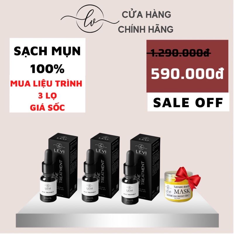 Serum mụn LEVI mờ thâm, trắng da, sạch mụn 100% sau 7 ngày