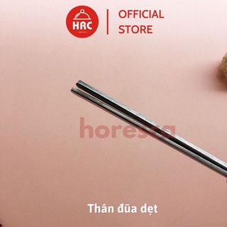 Đũa inox cao cấp ăn cơm hàng bóng đẹp Đũa dẹt thiết kế kiểu Hàn Quốc (1 đôi)