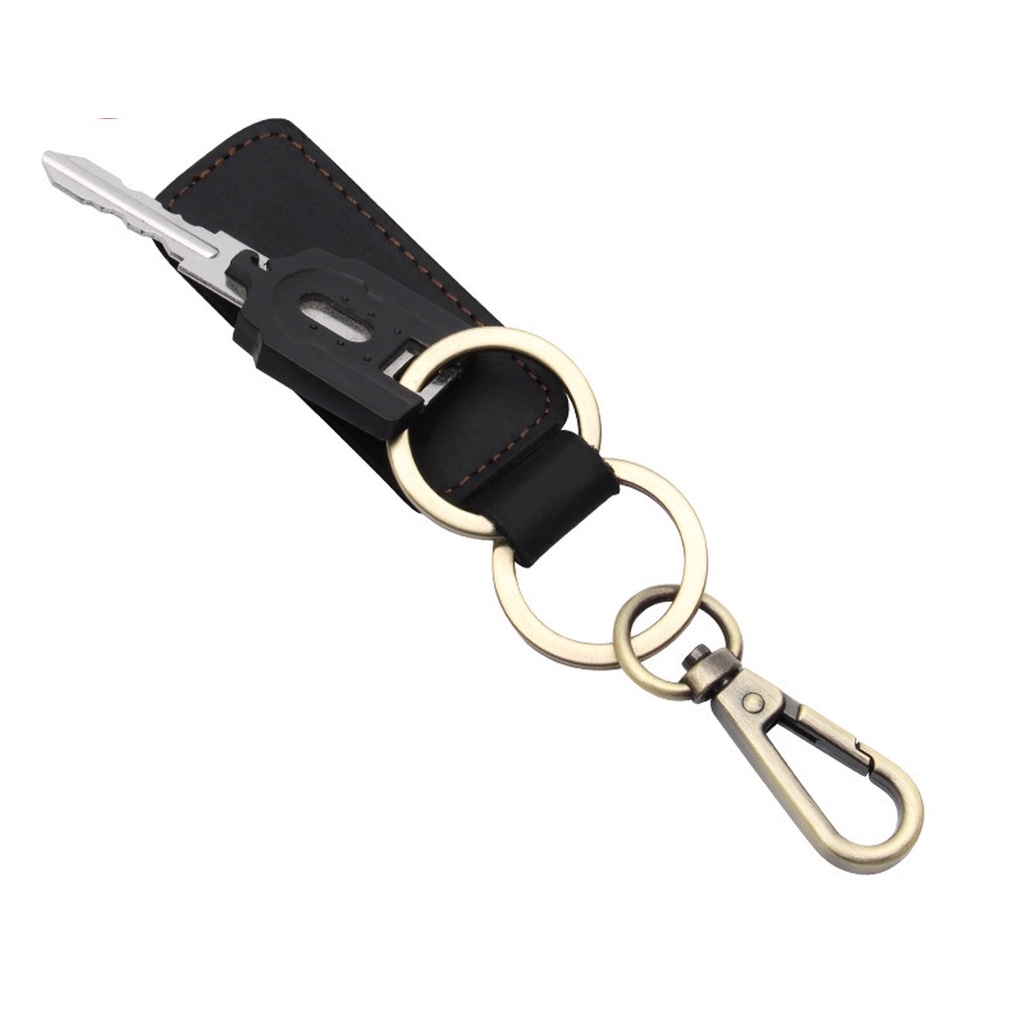 Móc chìa Khoá Da Bò Thật Khoá Đồng _DN15022