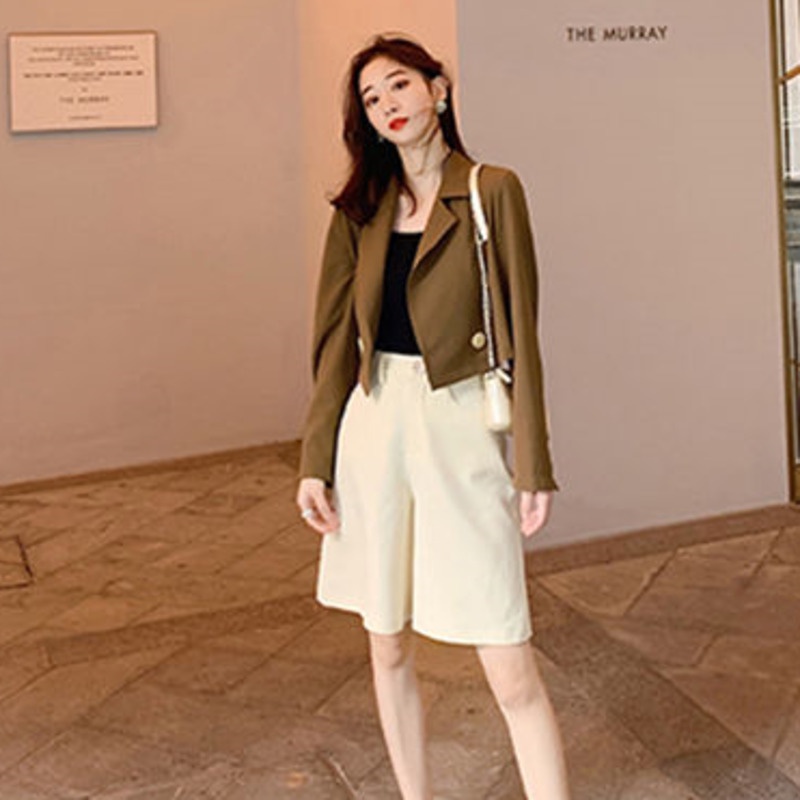 Áo Khoác Vest Tay Dài Phong Cách Hàn Quốc Size M-4xl 164482 Áo Khoác Dáng Ngắn Phong Cách Retro Thời Trang