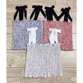 Áo Croptop Vai Cột Dây Nơ
