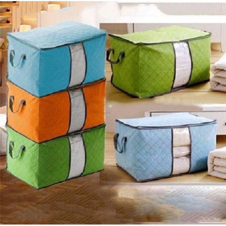 ( Sỉ 19k) Túi Vải Đựng Quần Áo Chăn Màn Không Dệt Đa Năng Gấp Gọn H205