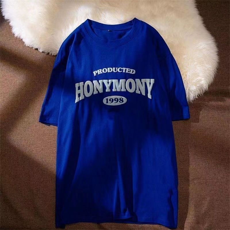 Áo Thun Tay Ngắn Màu Xanh Dương In Chữ Klein Thời Trang Mùa Hè 2022 Mới