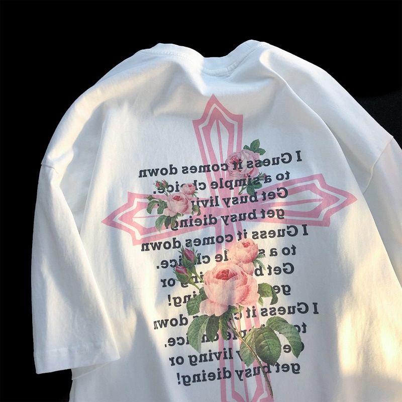 NRVP Áo Thun Mùa Hè Tay Cộc Oversize In Họa Tiết Phong Cách Hàn Quốc Cho Nam / Nữ