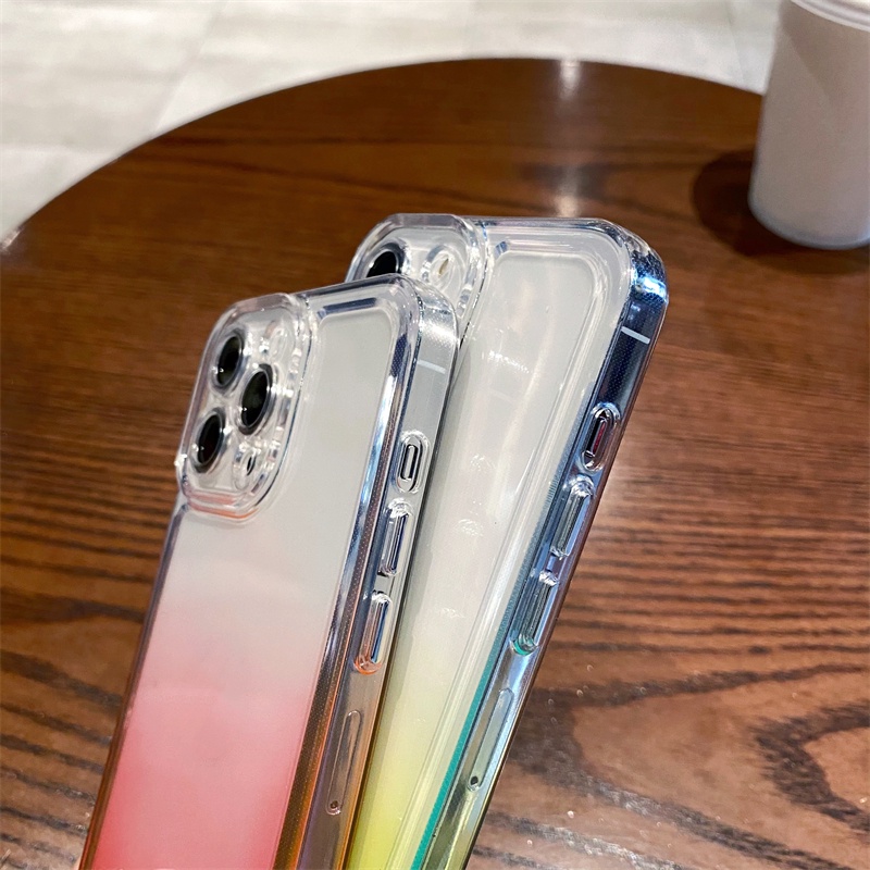 Ốp Điện Thoại Silicon Trong Suốt Màu Gradient Sang Trọng Chống Sốc Cho iPhone 13 12 11 Pro MAX XR X XS 7 8 Plus