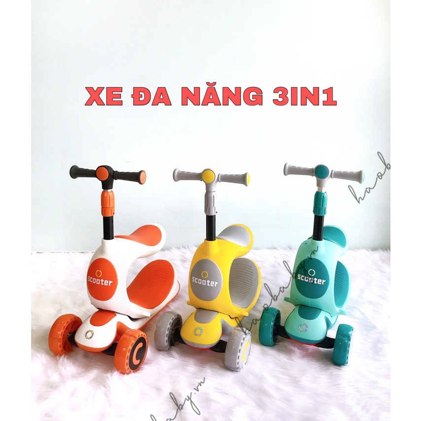 Xe trượt Scooter cho bé 3 trong 1, [Haobaby Shop] Xe trượt Scooter cho bé Umoo 2 trong 1 hình heo