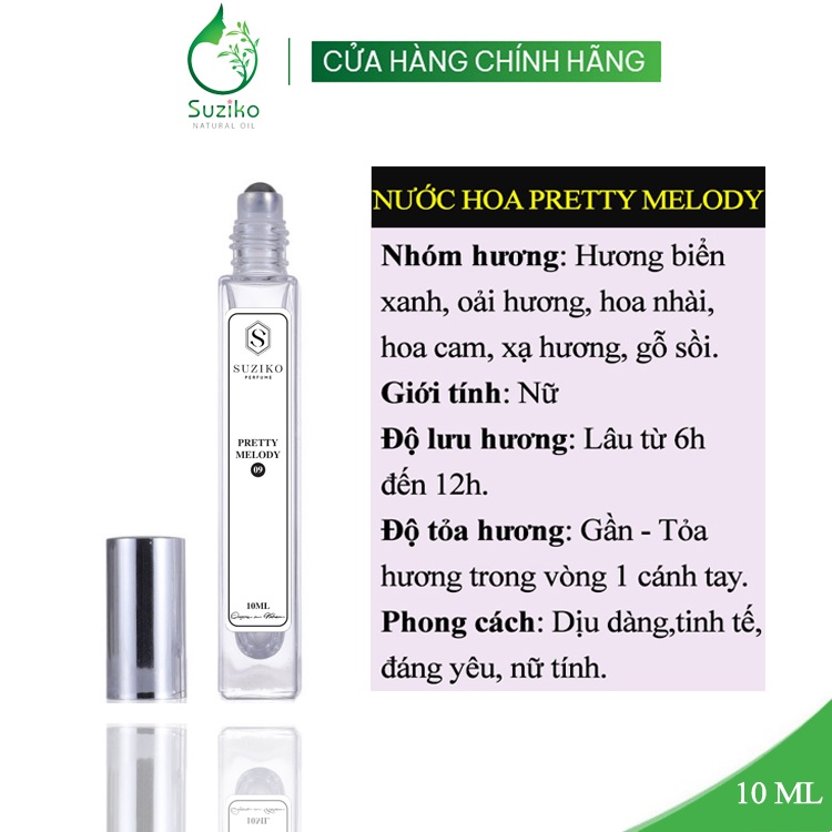 Nước hoa nữ Pretty Melody hương thơm dịu dàng, tinh tế. Nước hoa mini gợi cảm 10ml dạng lăn tiện lợi