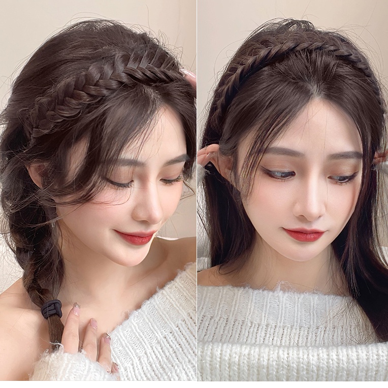Băng Đô Kiểu Tóc Giả Thắt Bím Thời Trang Cho Nữ