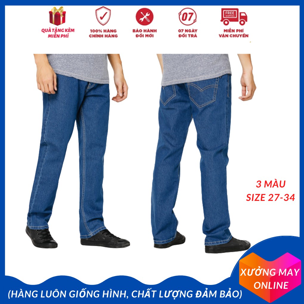 Xả hàng quần jean nam trung niên size 27 đến 34 phom quần cứng cáp phù hợp mặc dạo phố, công sở-XM01