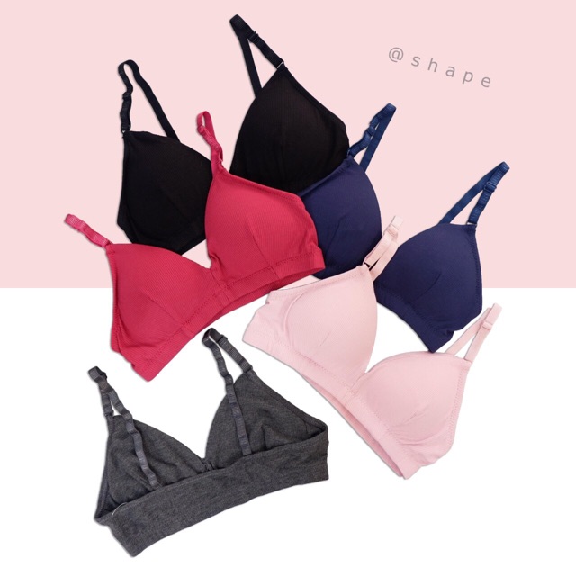 [B215] Bra shape trơn thun gân