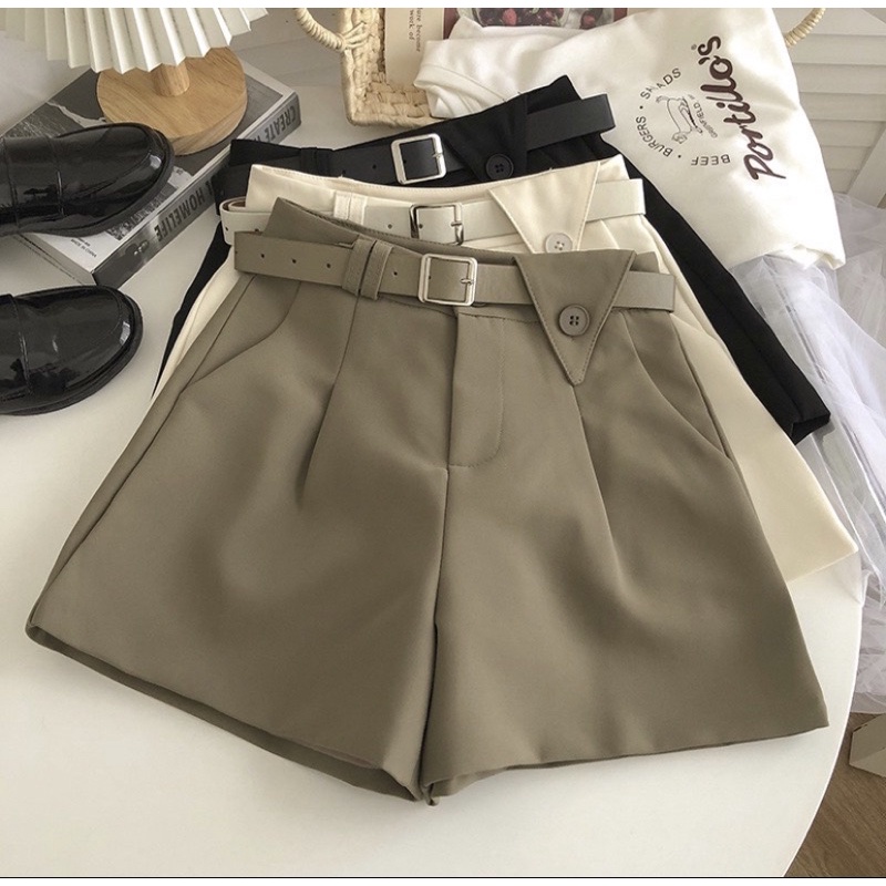 ( Ảnh thật) Quần short lưng cao chất tuyết mưa hot hit 3 màu