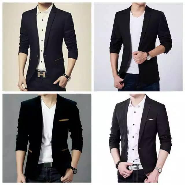 Áo Khoác Blazer Dáng Ôm Màu Đen Thời Trang Hàn Quốc Cho Đám Cưới / Công Sở