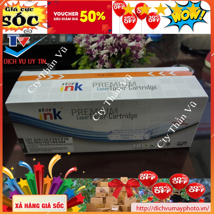 Hộp mực máy in Canon 303A HP 12A thương hiệu Star ink sắc nét bền đẹp