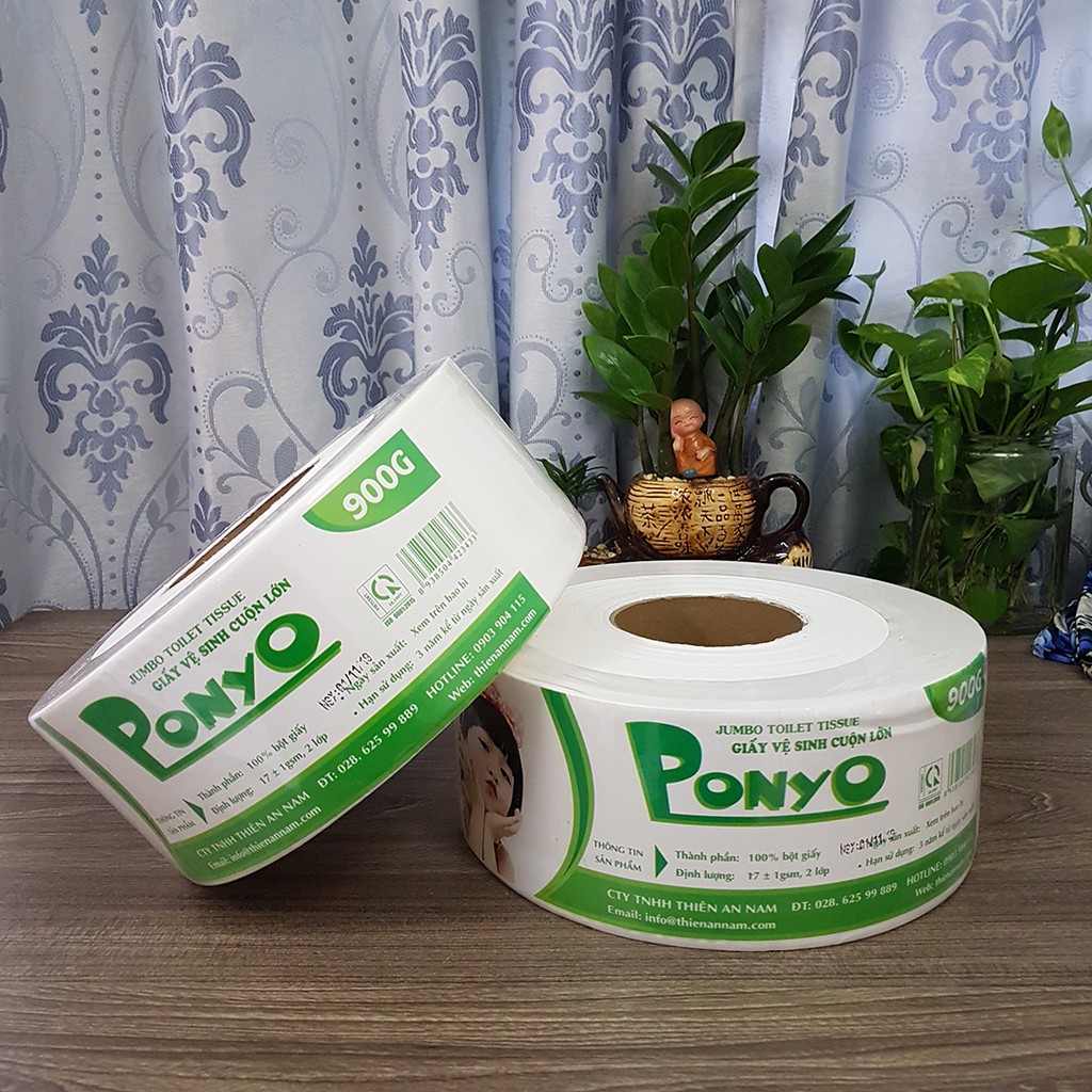 Cây (16 cuộn) giấy vệ sinh cuộn lớn PONYO 600g / 900g