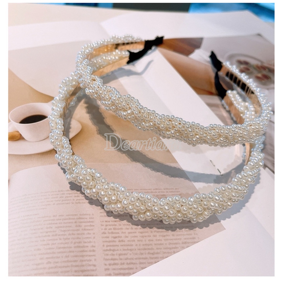 Vòng Hoa Đội Đầu Đính Ngọc Trai Nhân Tạo Dành Cho Cô Dâu