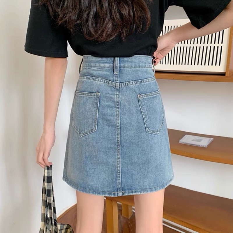 Chân váy chữ A jeans bigsize có sẵn