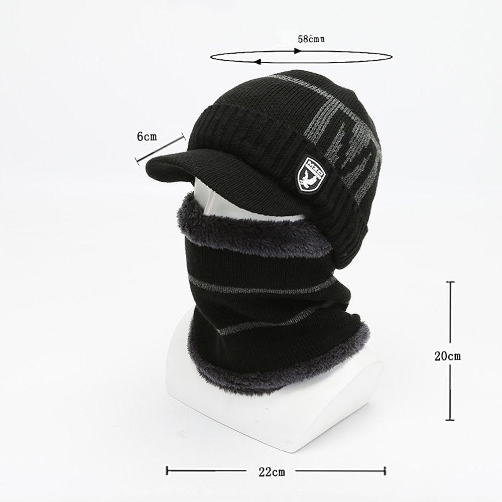 Set 2 Mũ beanie Dày Dặn Giữ Ấm Cho Nam Và Nữ
