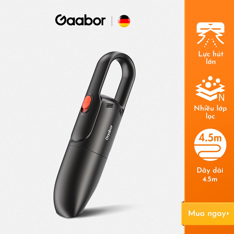 Máy hút bụi ô tô cầm tay GAABOR GVCC-M4A2 lực hút mạnh bền bỉ - Hàng chính hãng