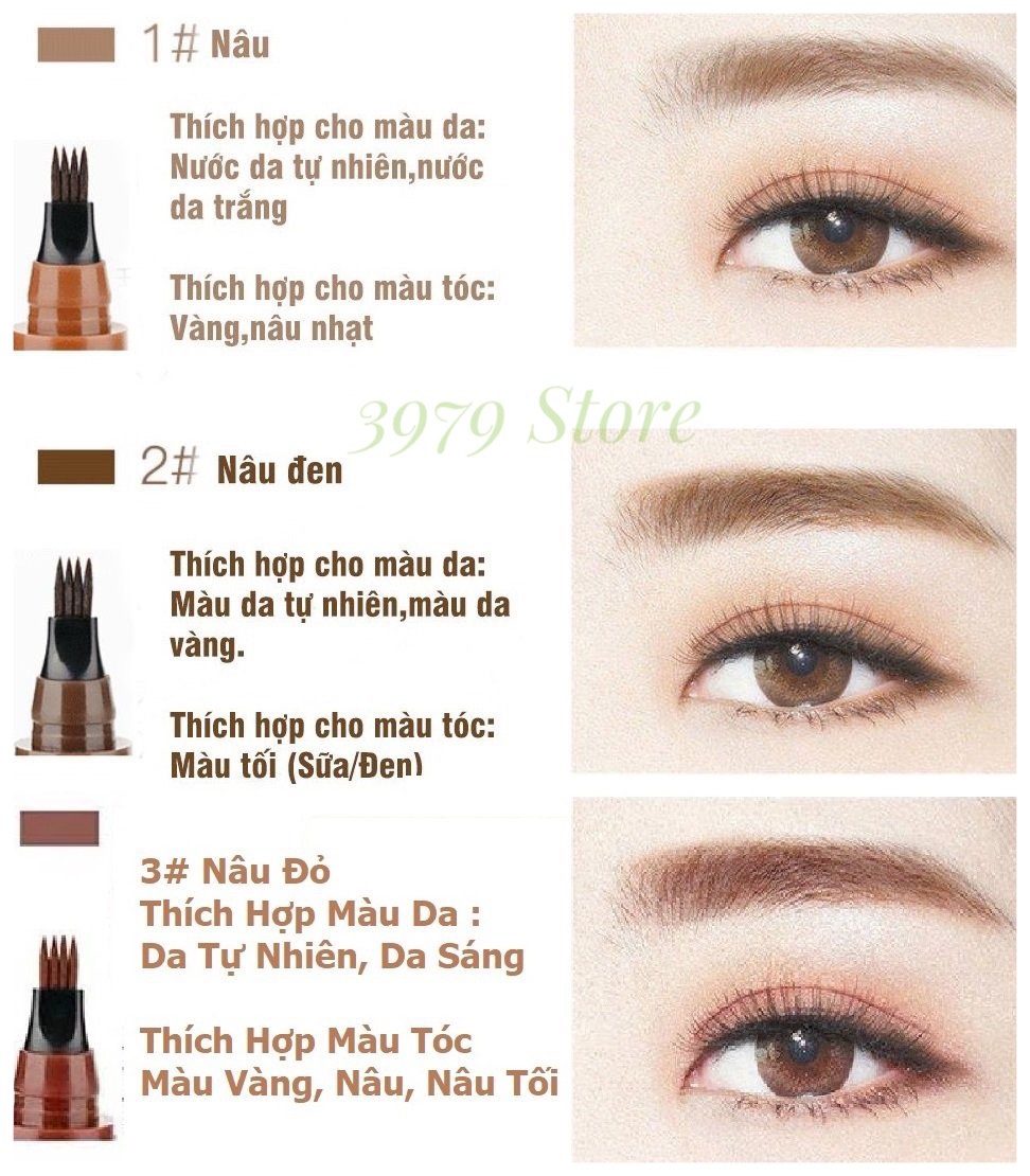 Bút Vẽ Chân Mày Phẩy Sợi 4D Không Thấm Nước | BigBuy360 - bigbuy360.vn