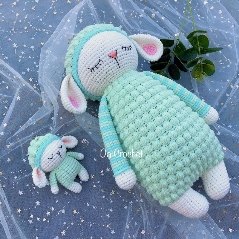 Set Cừu Mẹ Con Nhồi Bông An Toàn Cho Bé - Thú Bông Len Handmade Đan Móc Thủ Công Bằng Tay